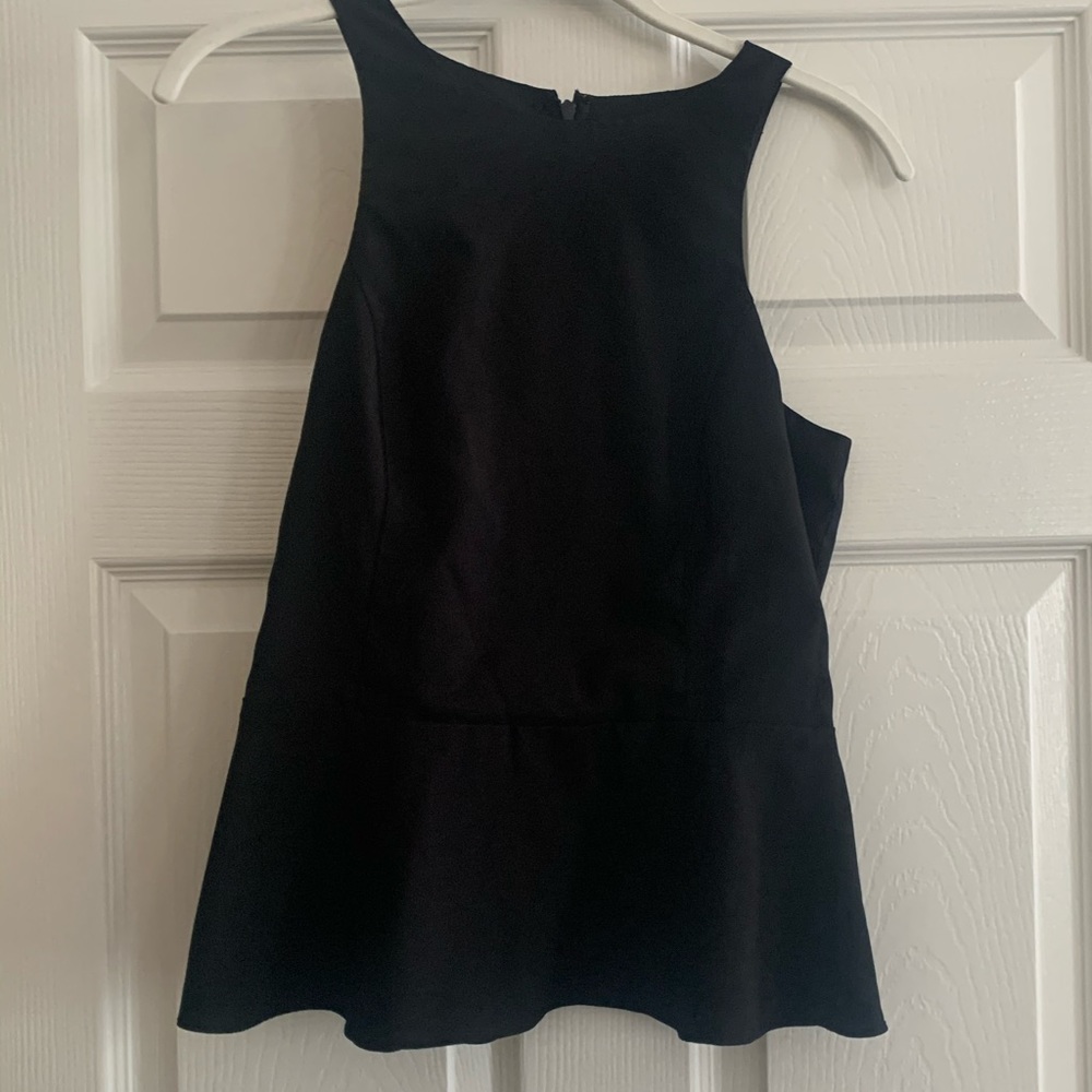 Black peplum tank top